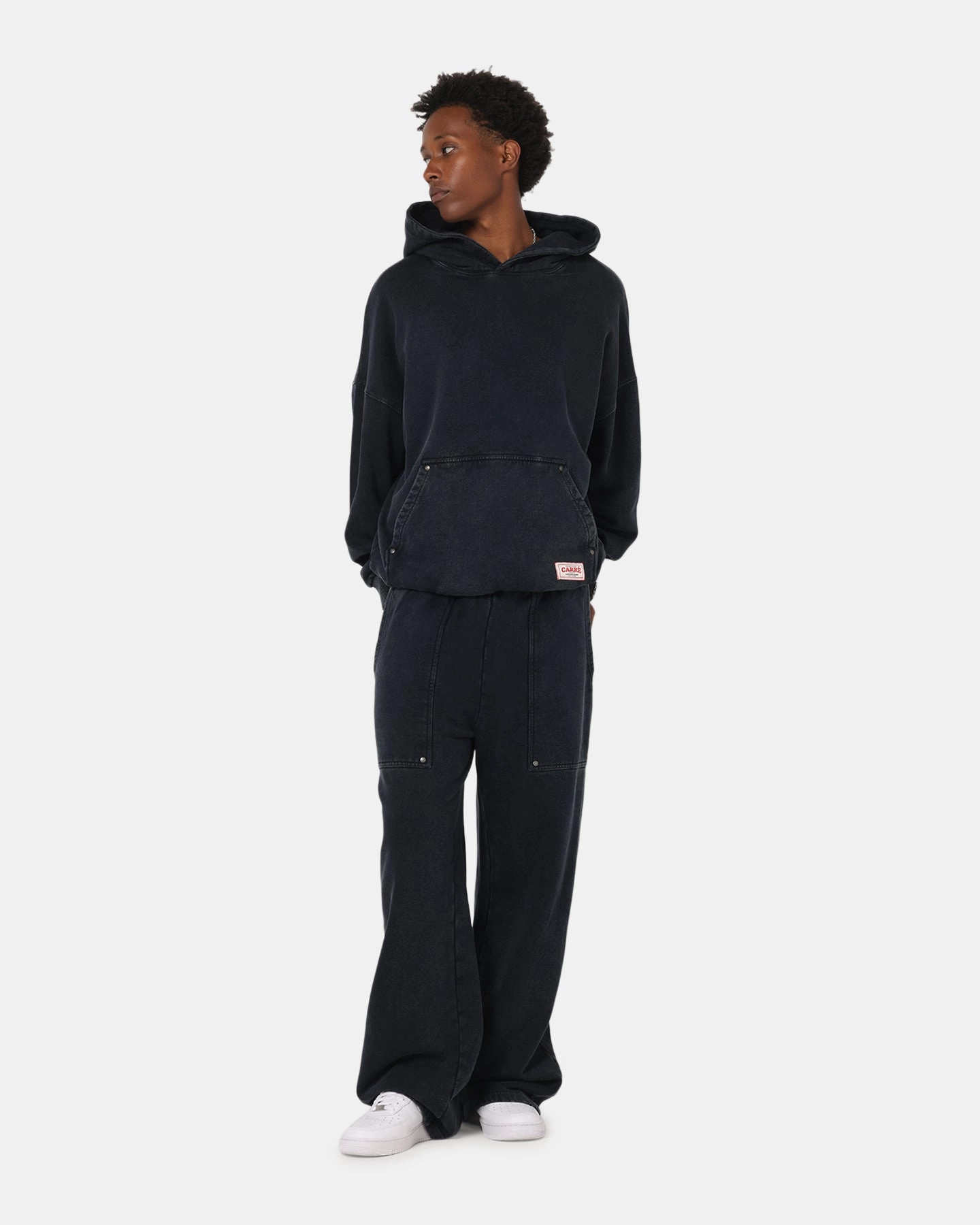 NonSlipGrip Carre Rivet Trackpants Charcoal