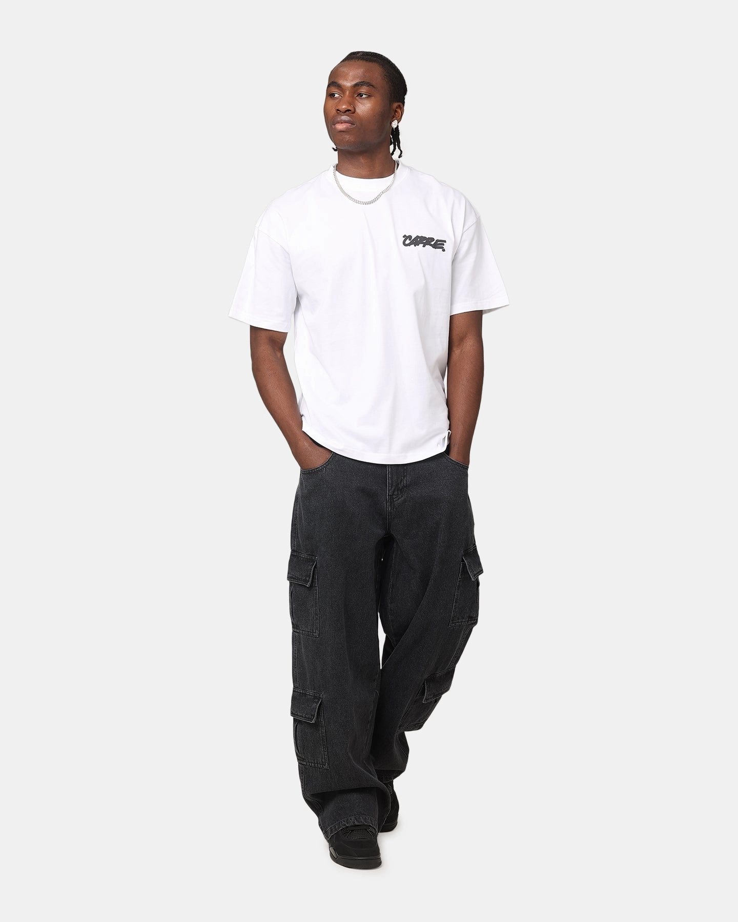 Carre Smashed Drop T-Shirt White Active Tee AntiStatic Coating