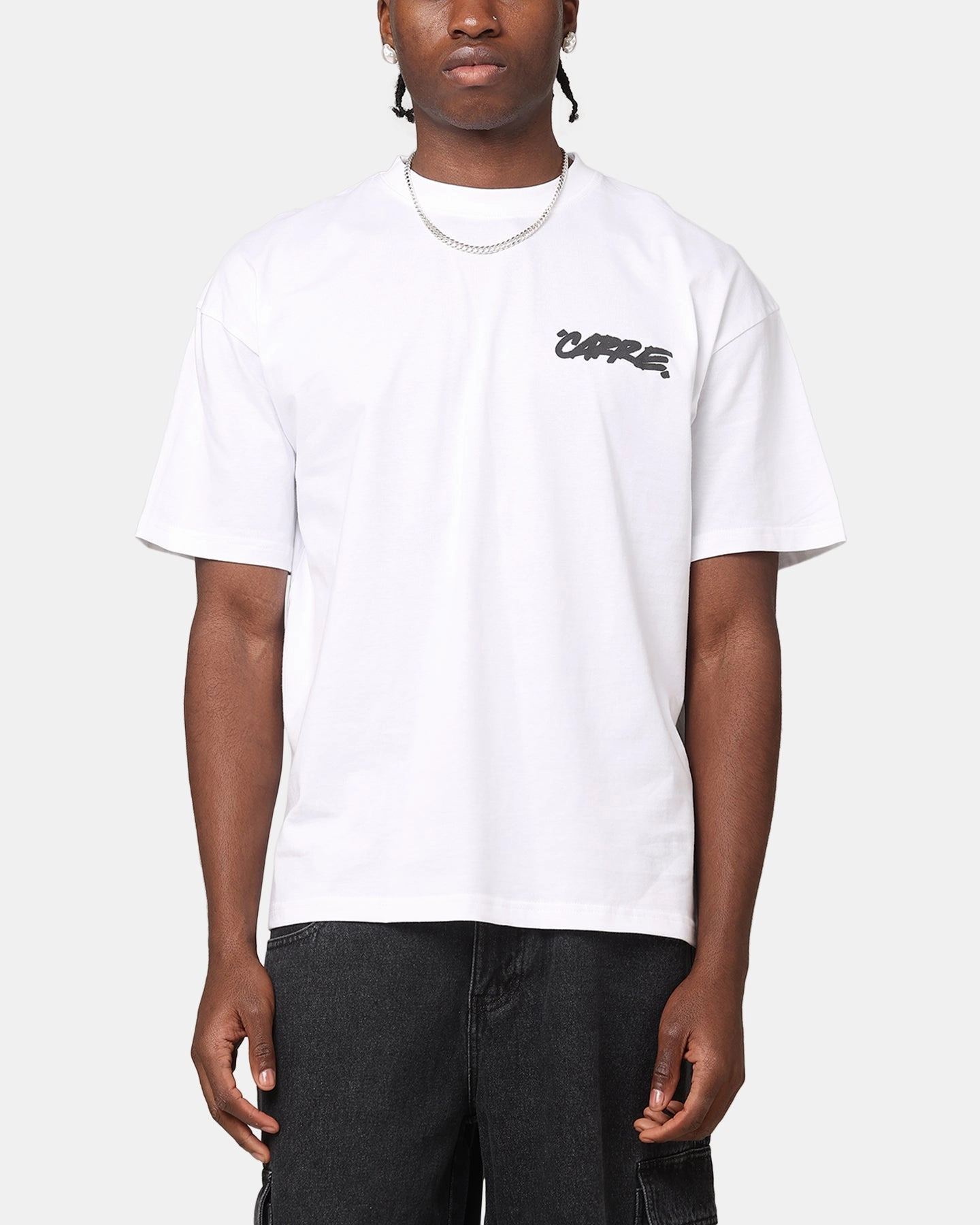 Carre Smashed Drop T-Shirt White RollUpSleeves