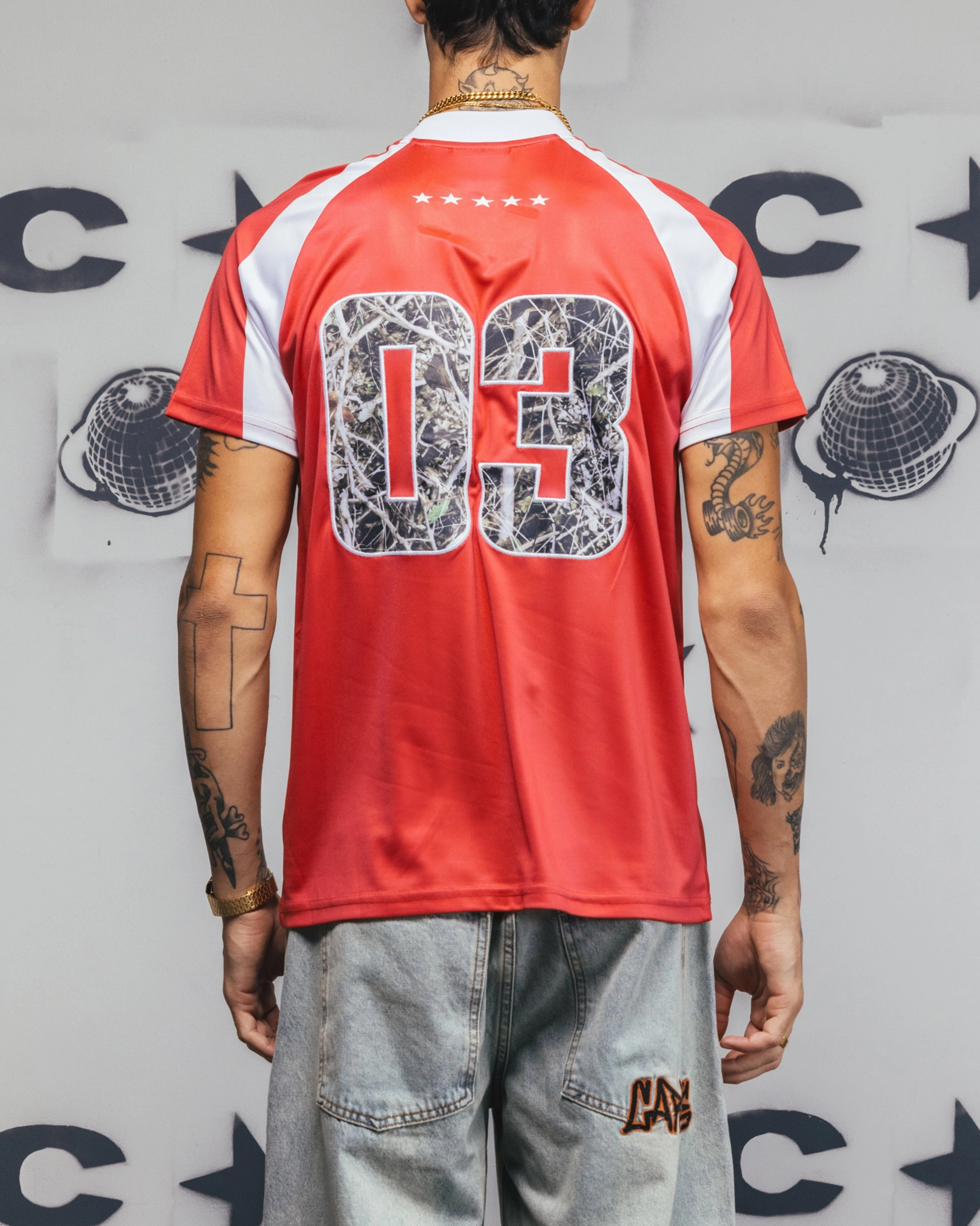 Regular Fit Carre Striker Jersey T-Shirt Red/White
