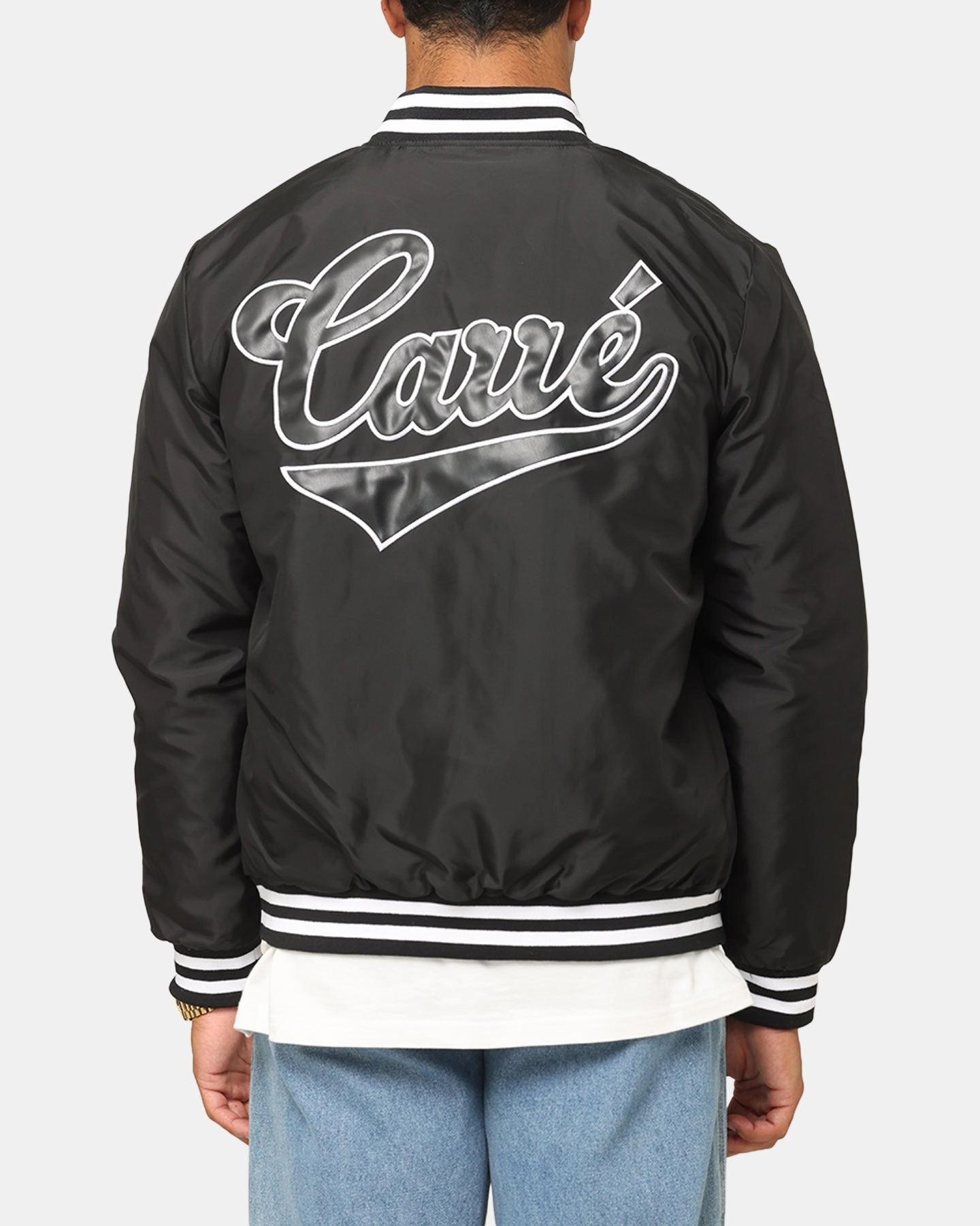 Carre Team Puffer Varsity Jacket Black/White VentilatedPanels