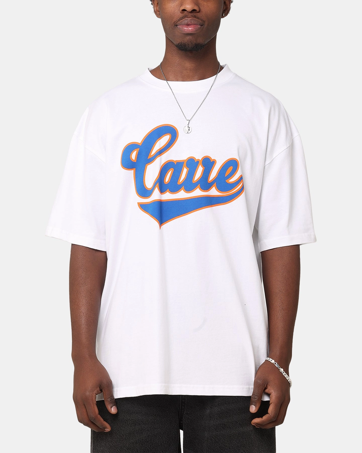 Carre Team Script T-Shirt White Smooth Interior Lining