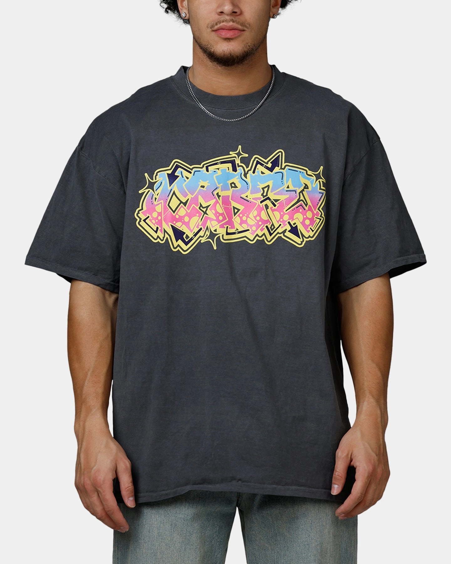 ButterySoftTextile Carre Vandalize Drop T-Shirt Washed Charcoal