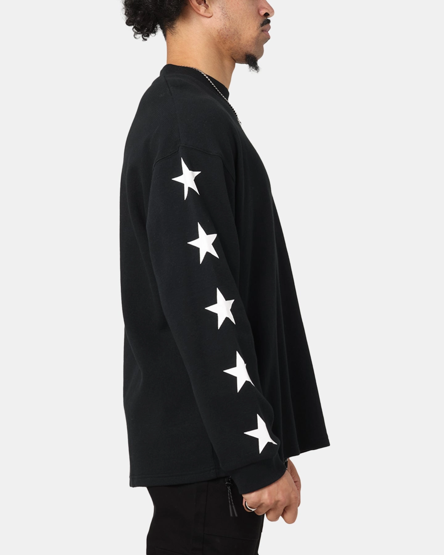 AntiPillingTechnology Carre Waffle Workwear Long Sleeve T-Shirt Black