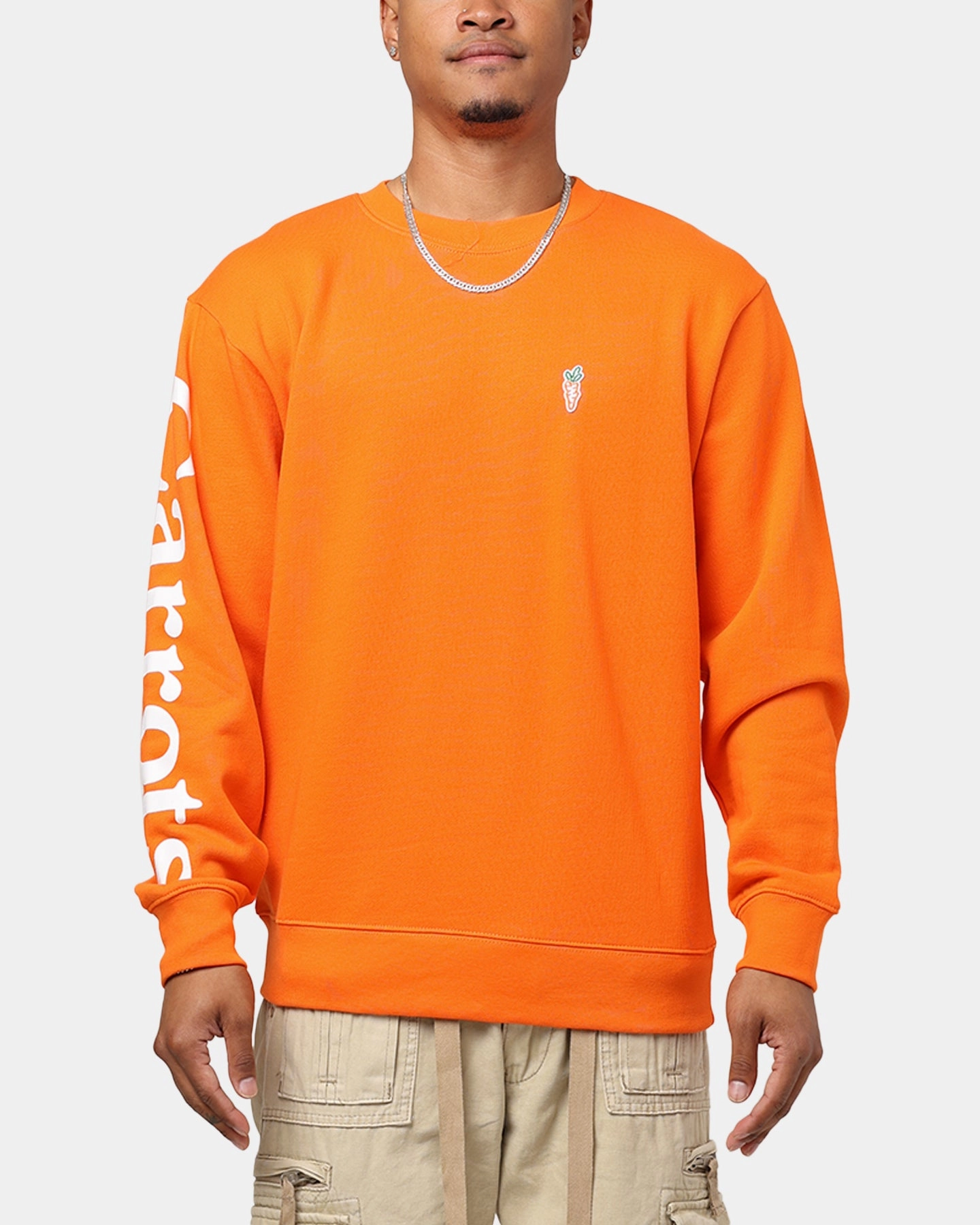 Hidden Zipper Double Layered Hood Assembly Carrots By Anwar Woodmark Crewneck Orange