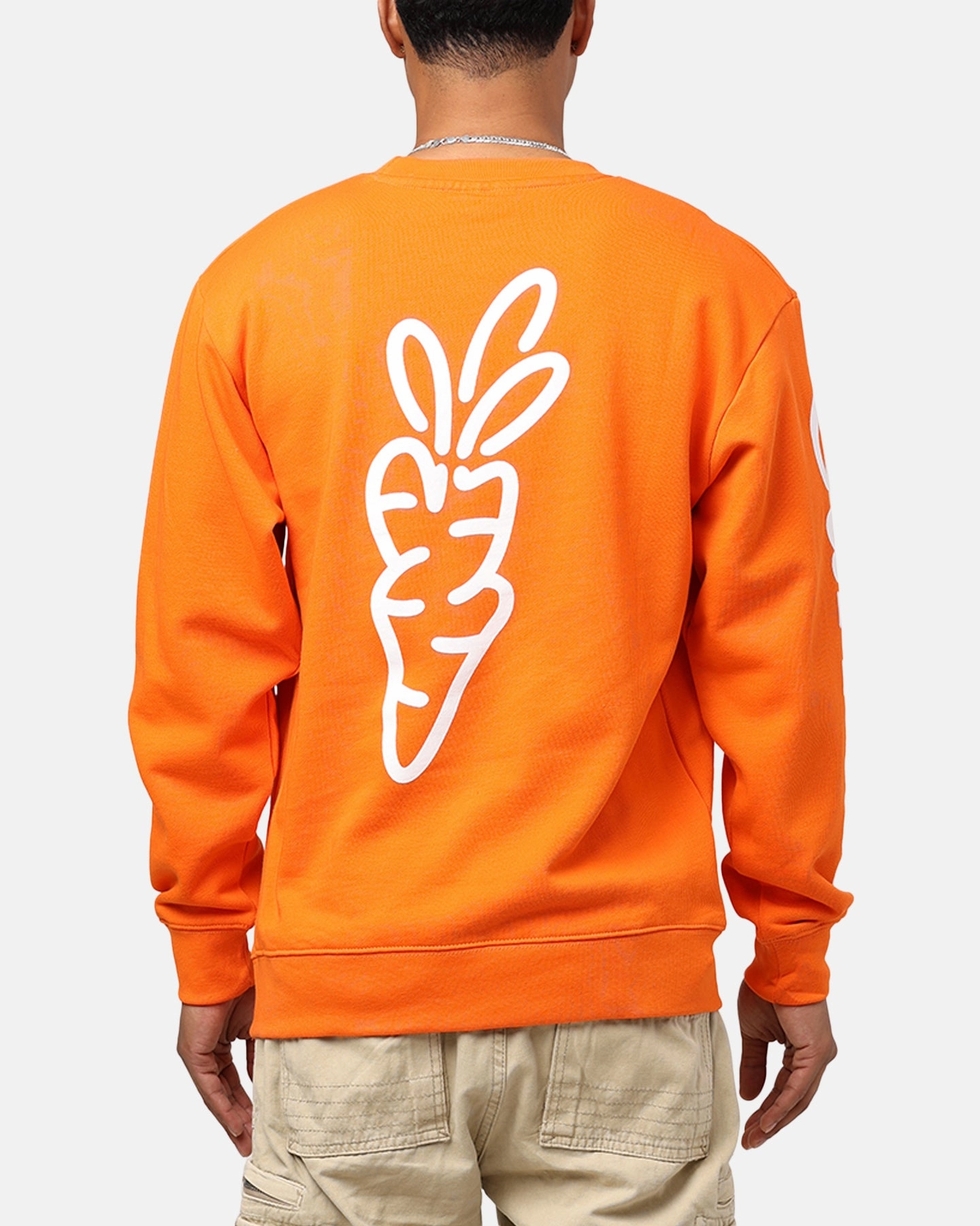 Tear Resistant Reinforcement EcoFriendlyMaterial Carrots By Anwar Woodmark Crewneck Orange