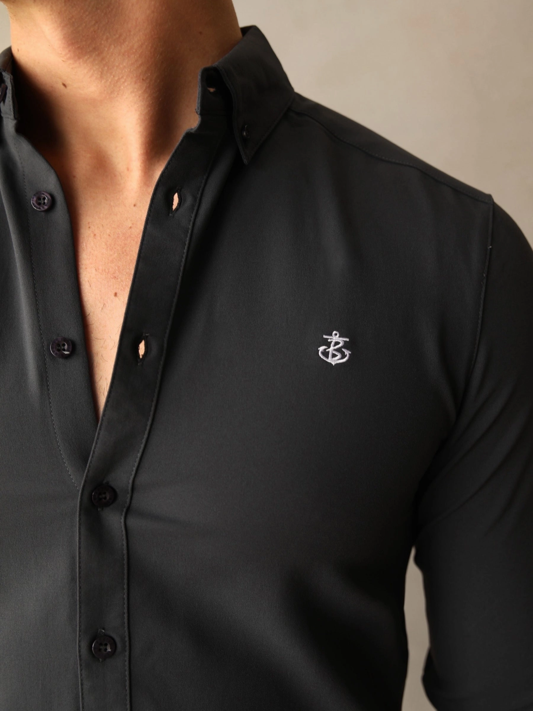 Graduation Attire Travel-friendly Carter Long Sleeve Shirt - Petrol Blue