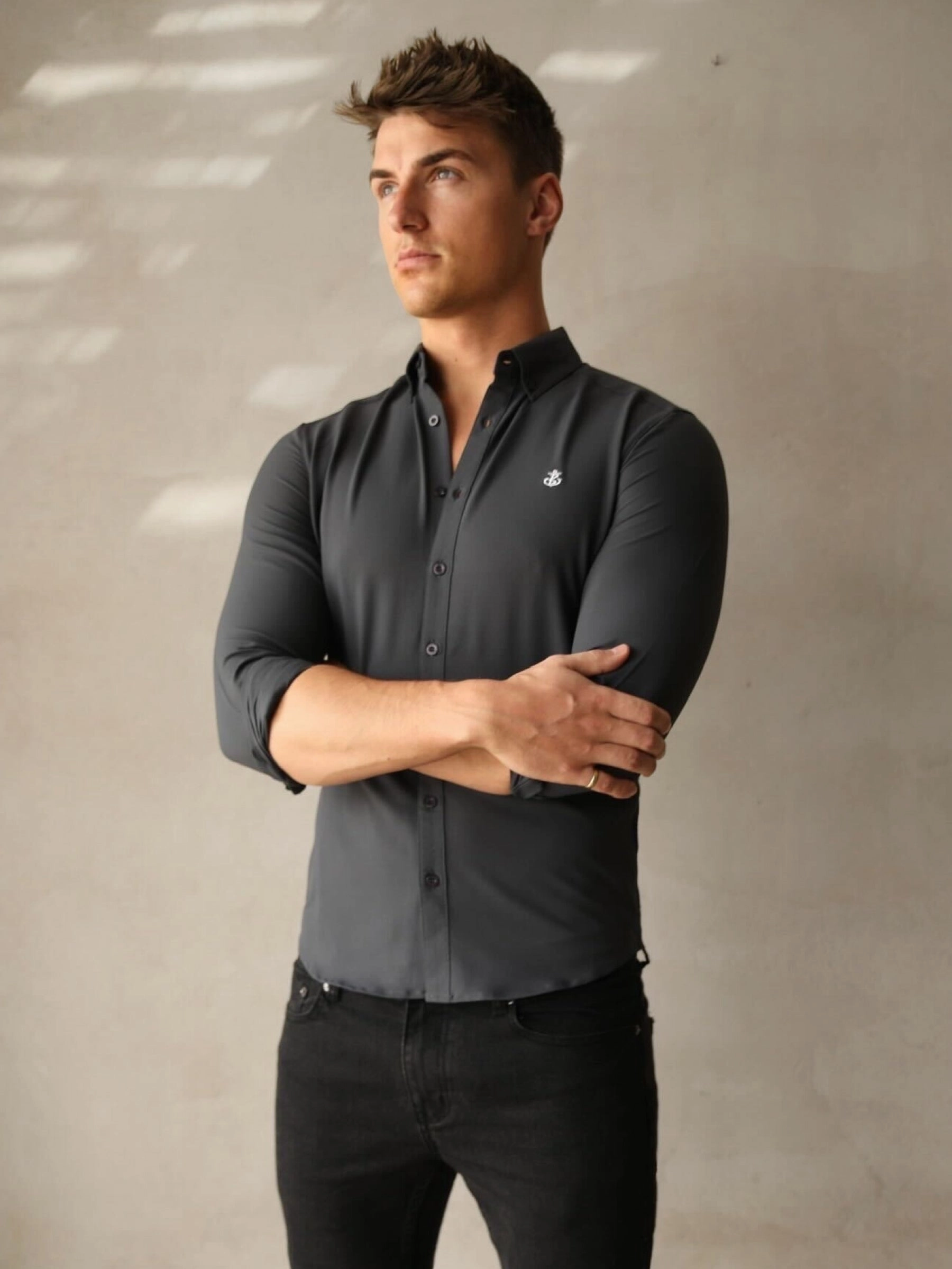 Personalized Touch Carter Long Sleeve Shirt - Petrol Blue