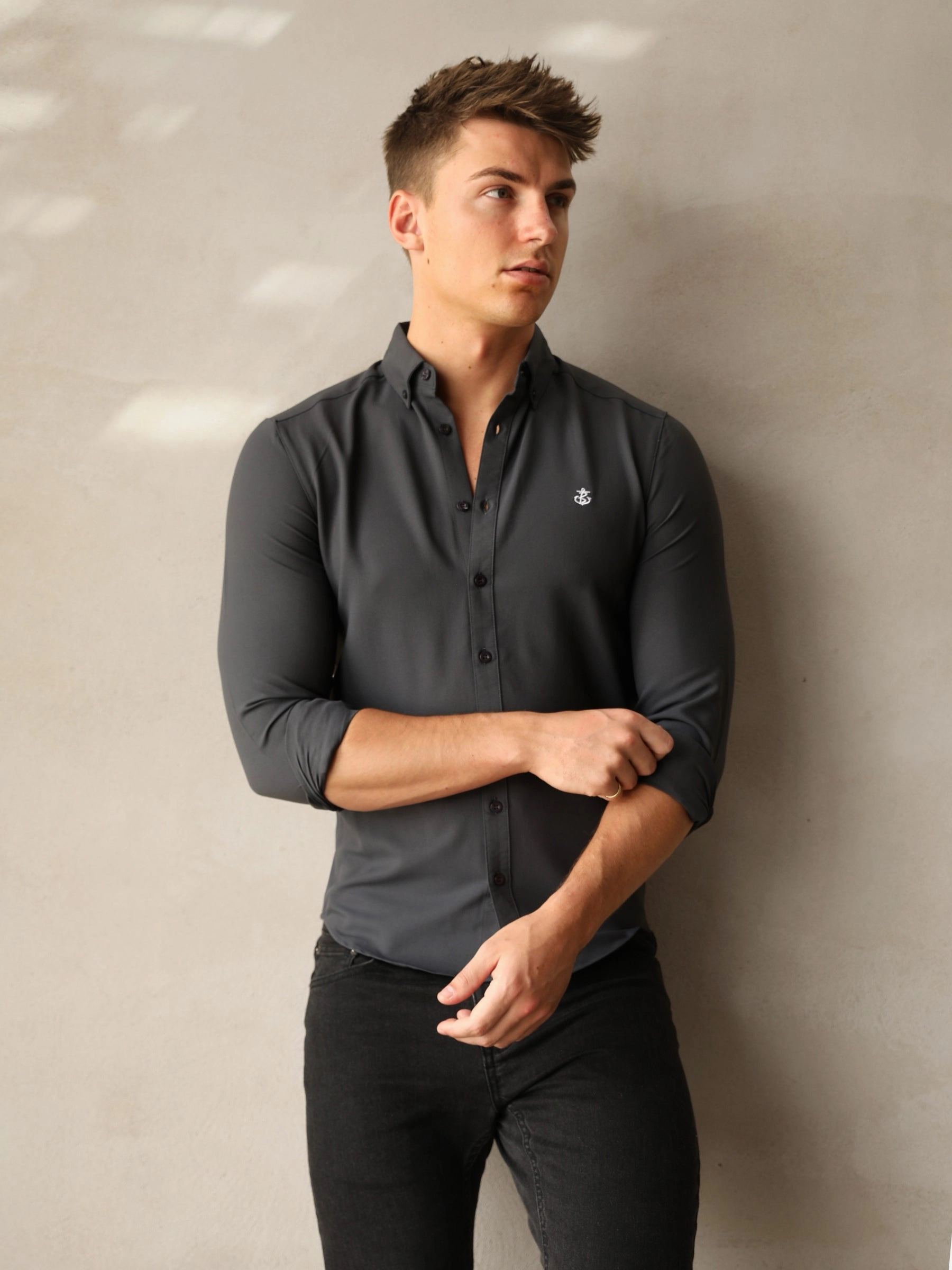 Flexible Movement Carter Long Sleeve Shirt - Petrol Blue