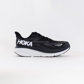 Tensile Resistance Weave moisture - wicking shoes Hoka Clifton 9 Wide (Women's) - Black/White