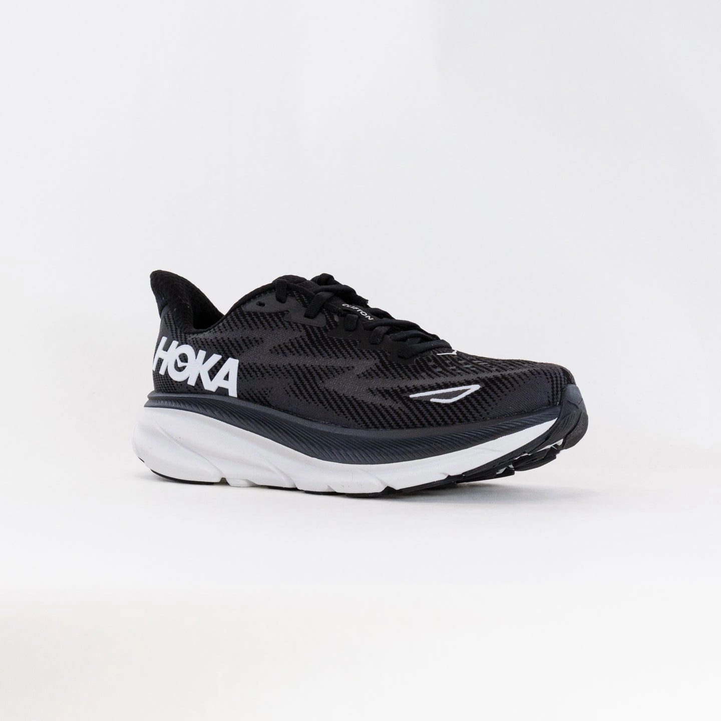 modern - design shoes Stretchable Hoka Clifton 9 Wide (Women's) - Black/White