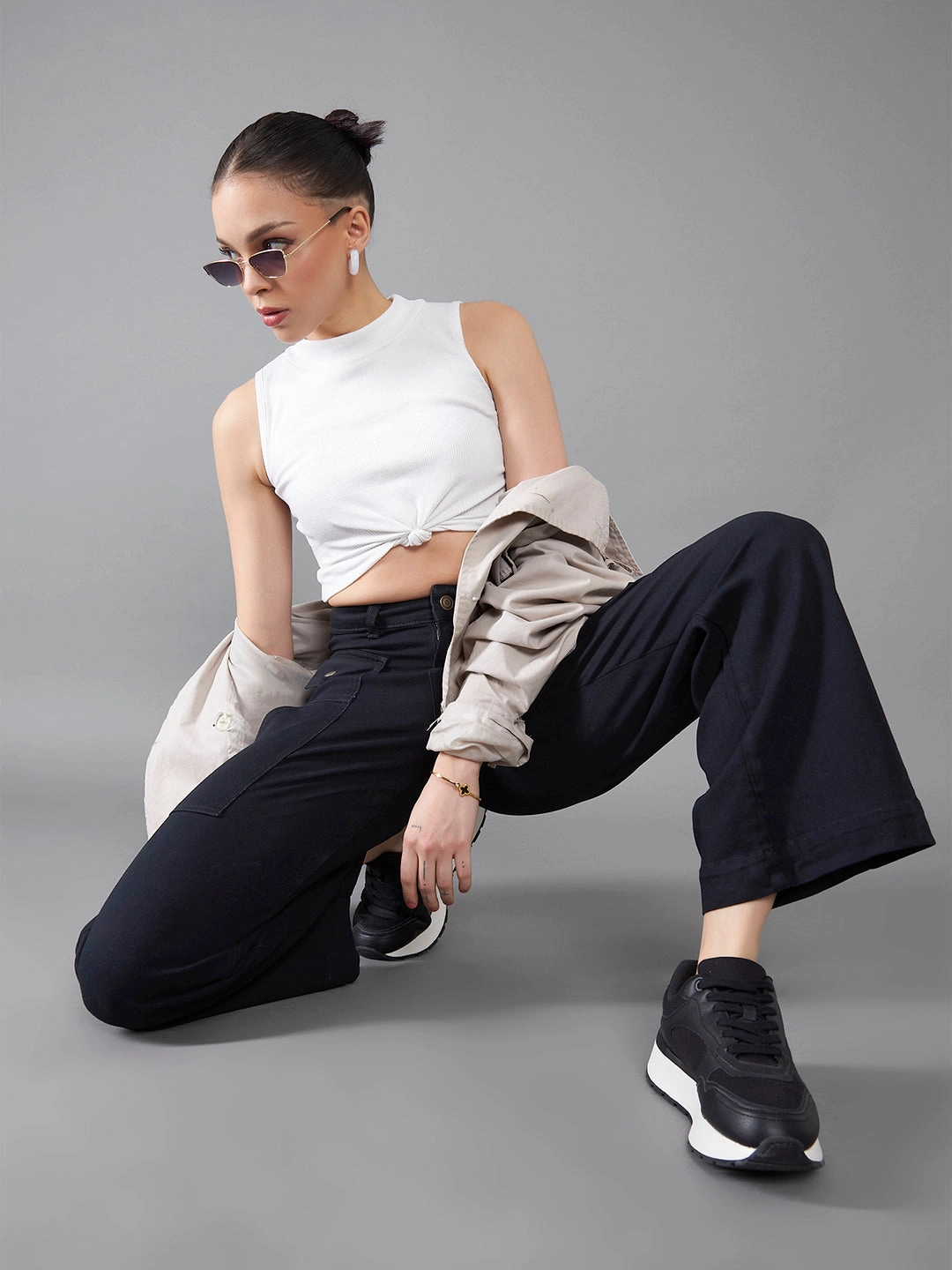 CHASEstretch? Black Flared High-Rise Denim Jeans Smart Wardrobe