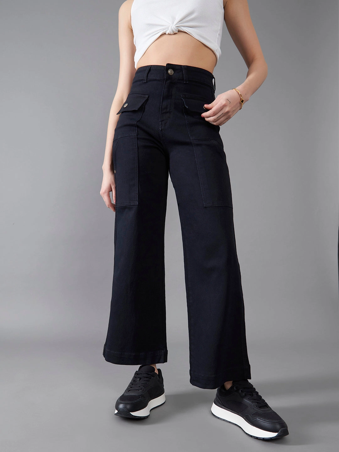 CHASEstretch? Black Flared High-Rise Denim Jeans Always Stylish
