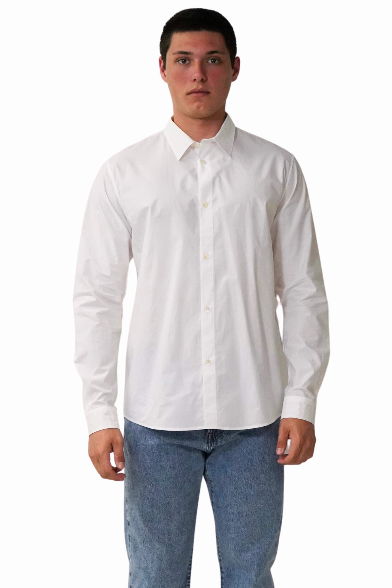 Casual Shirt in White Graphic Art Relaxed Comfort