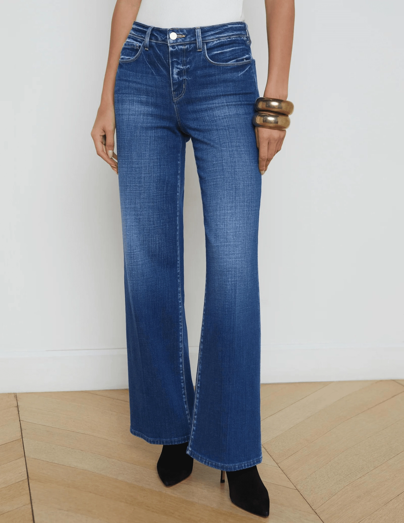 L??AGENCE Alicent High Rise Wide Leg Crop Jeans in Desoto Everyday Shopping Day Flexible Fit