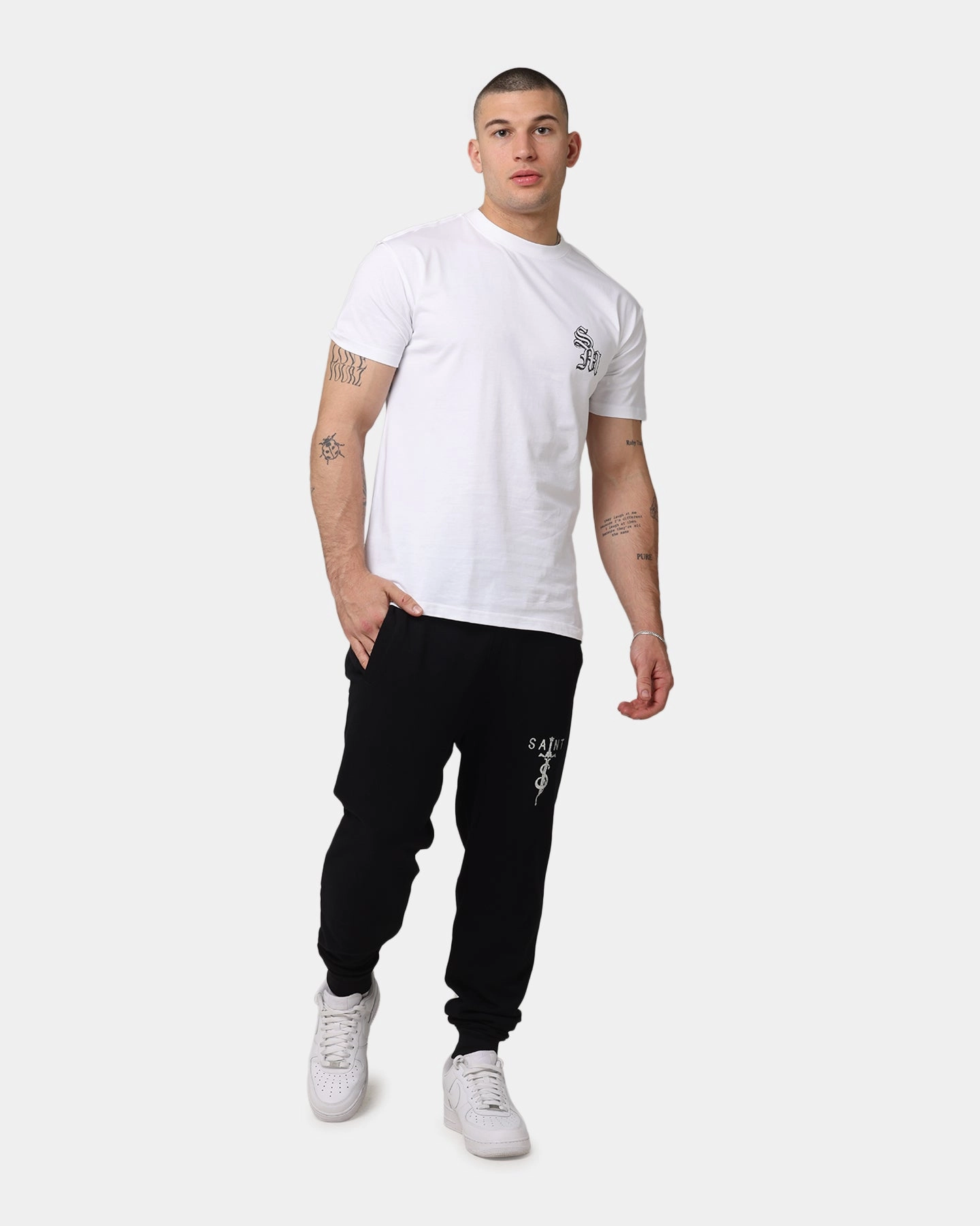 Saint Morta Daggers Sweatpants Black/Silver Elastic Cuff Comfort Focused