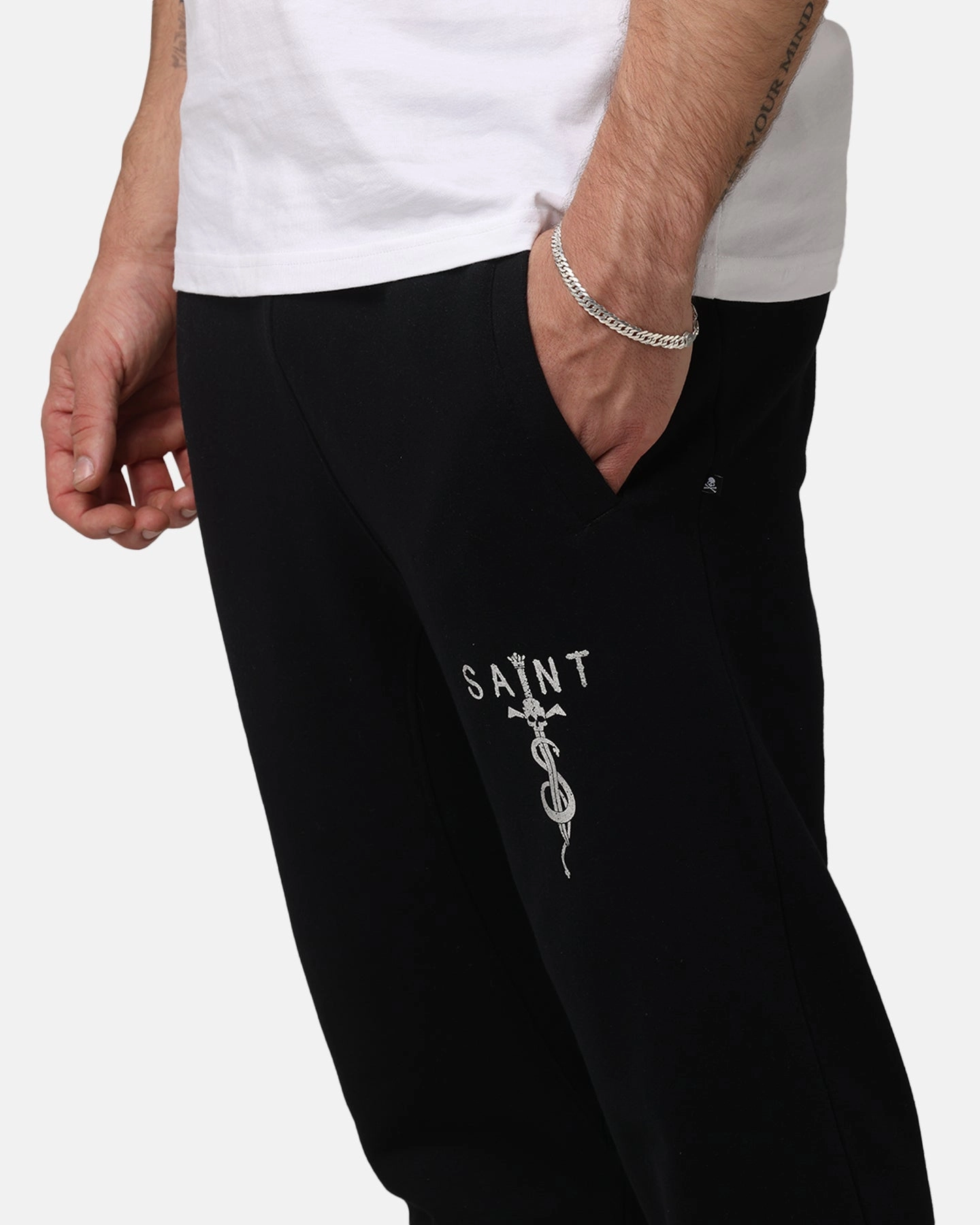 Saint Morta Daggers Sweatpants Black/Silver Casual Fit Design