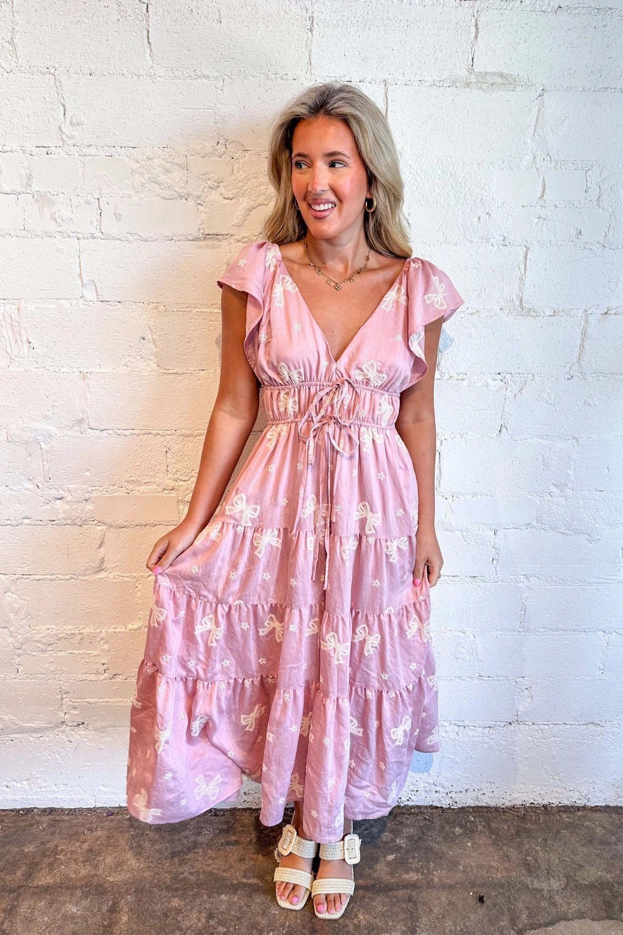 Perfectly Sweet Maxi Dress Daily Casual Pocket-Detail