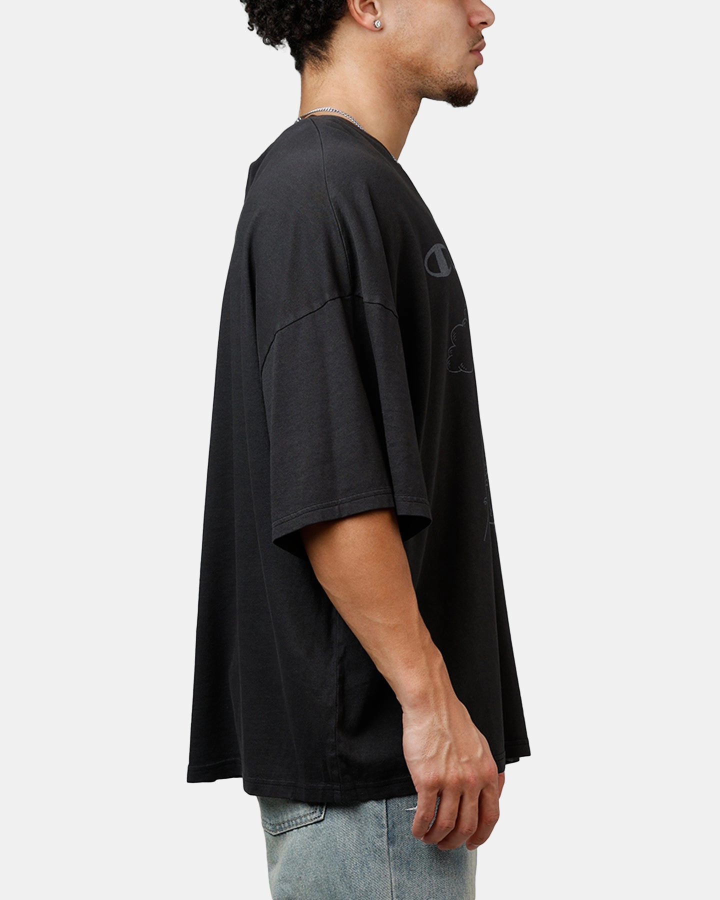 Durable Hem Stitching Champion Basketball T-Shirt Black