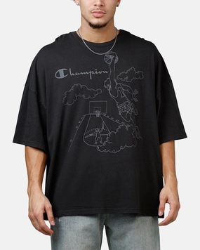 Stretchable Blend Champion Basketball T-Shirt Black