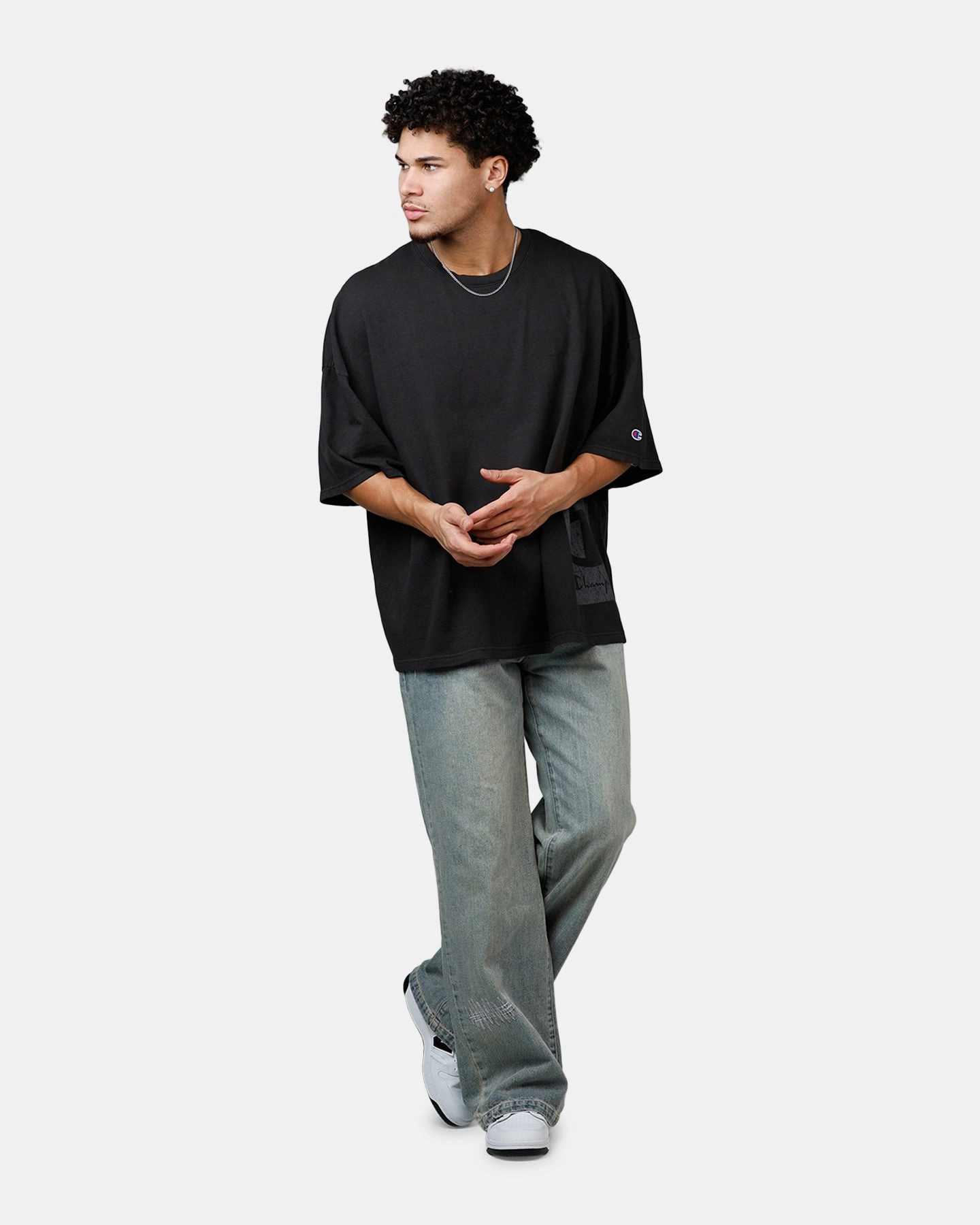 High Stretch Fabric OdorResistant Fabric Champion Mega Jocktag Scrip T-Shirt Black