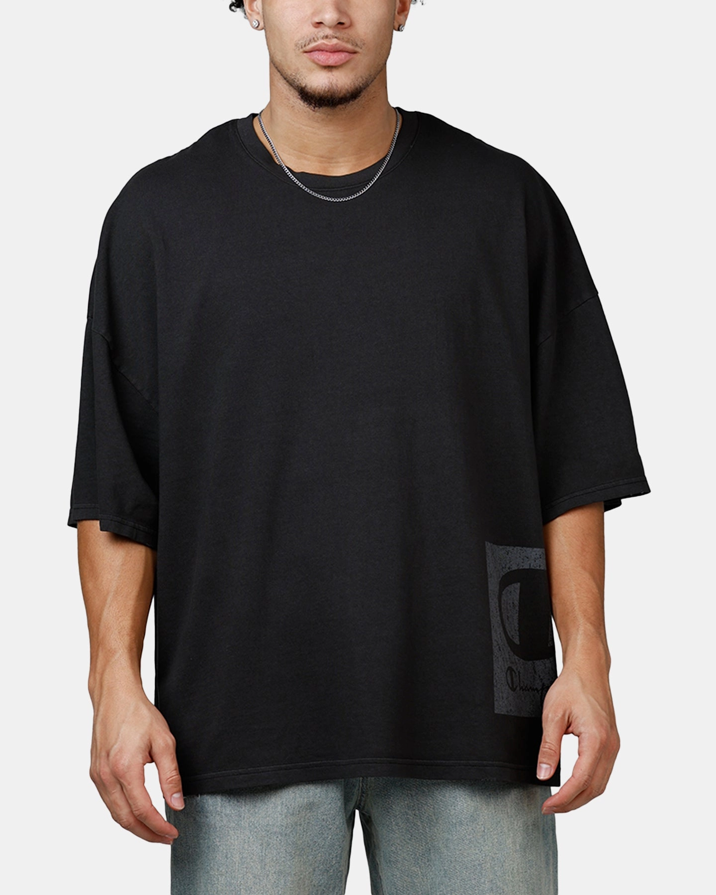 SustainableBlend Champion Mega Jocktag Scrip T-Shirt Black