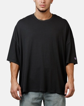 Champion Riggins Drop Shoulder T-Shirt Washed Black Ethically Sourced Yarn