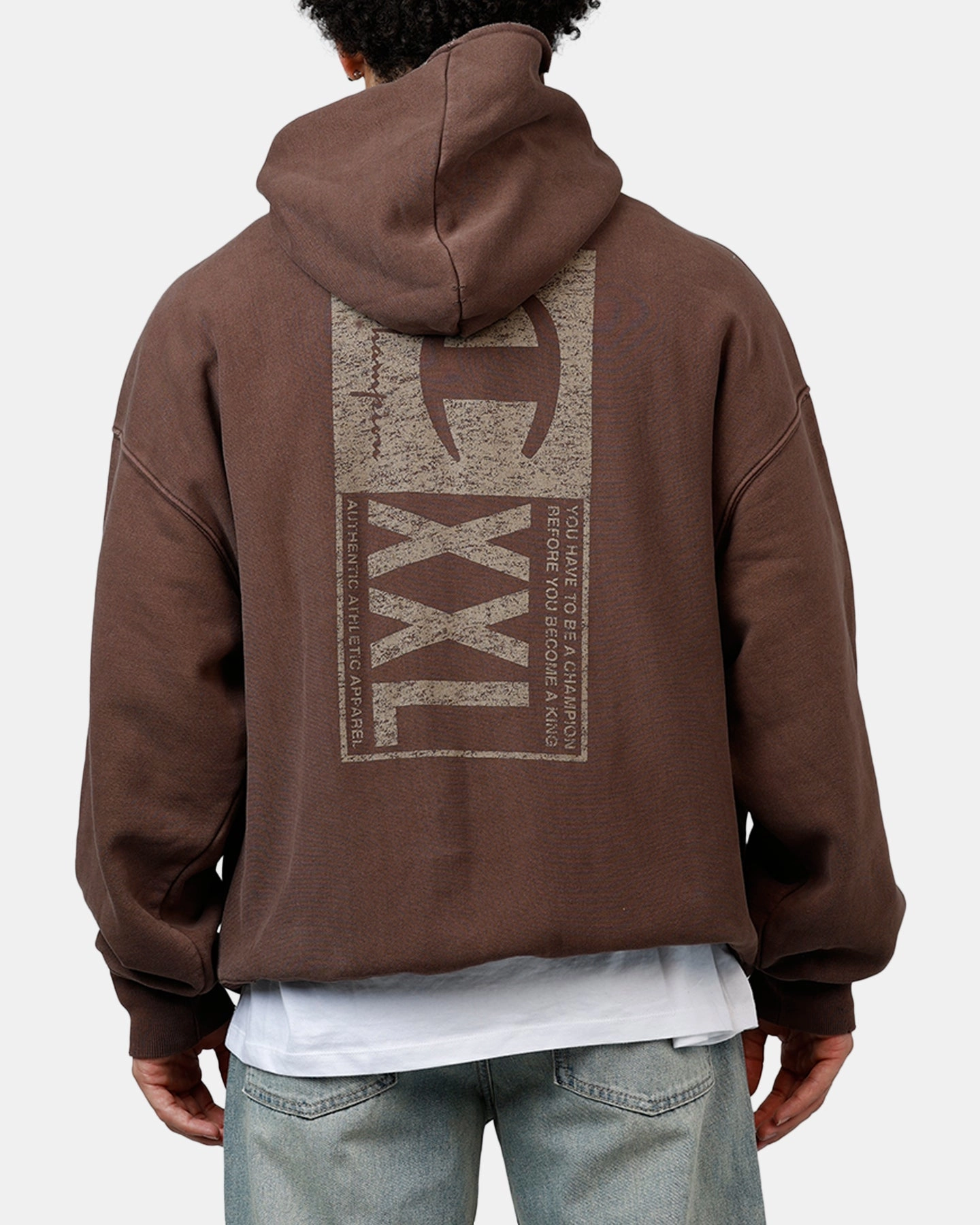 Champion XXL Hoodie Chocolate NoSlip Grip SubtleTexture
