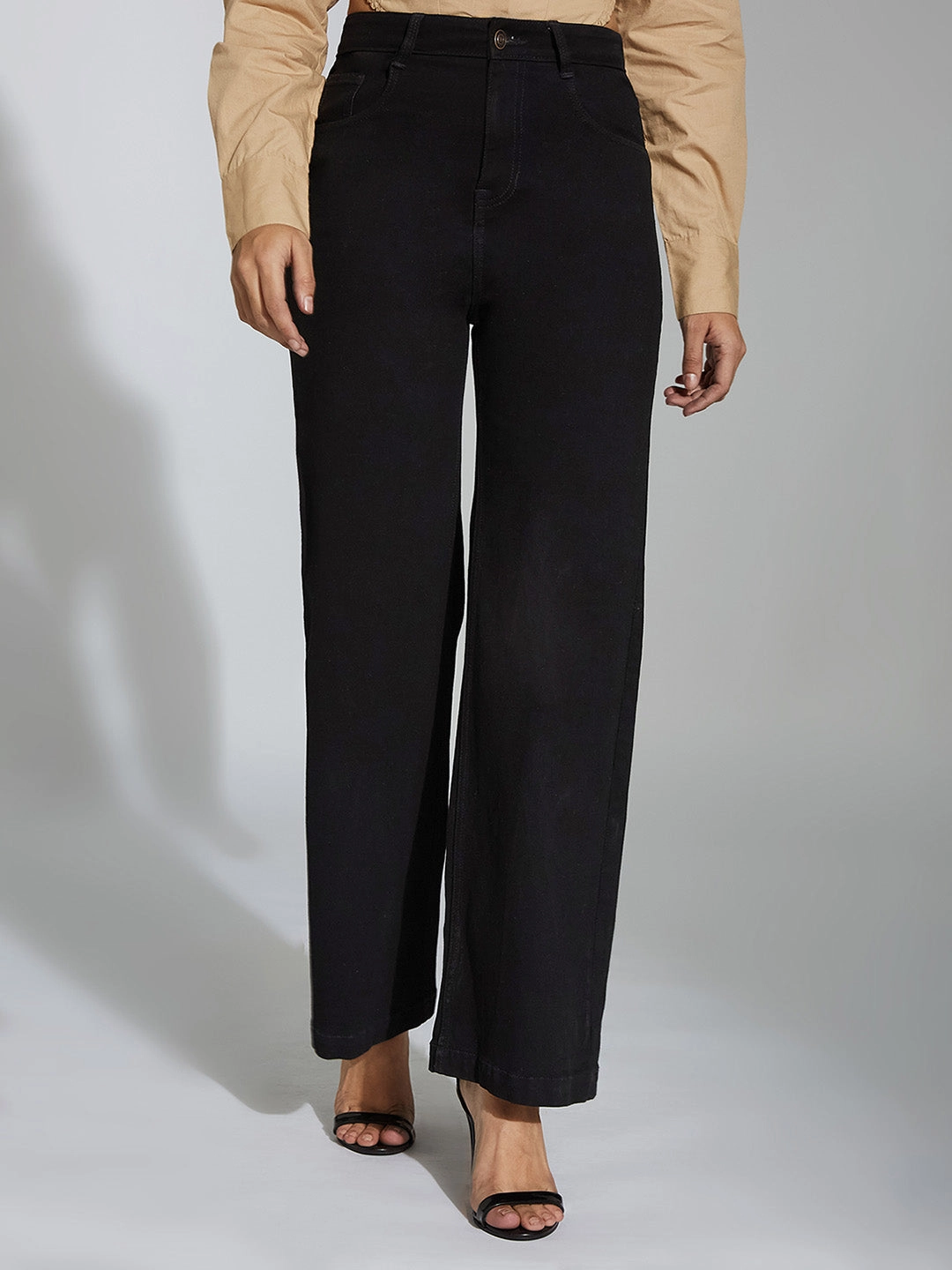 Low Maintenance Fabric Casual Energy CHASEshape? Black Bootcut High-Rise Stretchable Denim Jeans