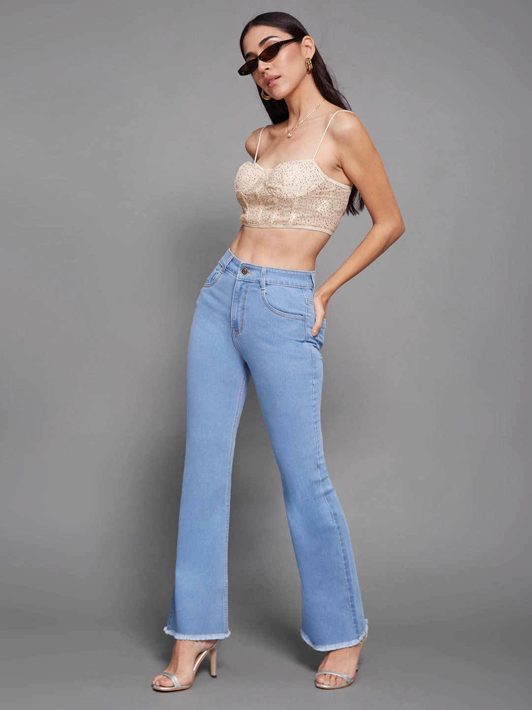 Clean Fit Outfit Ready Style CHASEstretch? 24/7 Comfort Light Blue Bootcut High-Rise Stretchable Denim Jeans