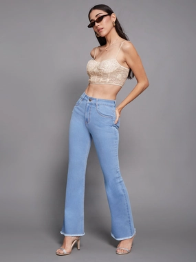 Clean Fit Outfit Ready Style CHASEstretch? 24/7 Comfort Light Blue Bootcut High-Rise Stretchable Denim Jeans