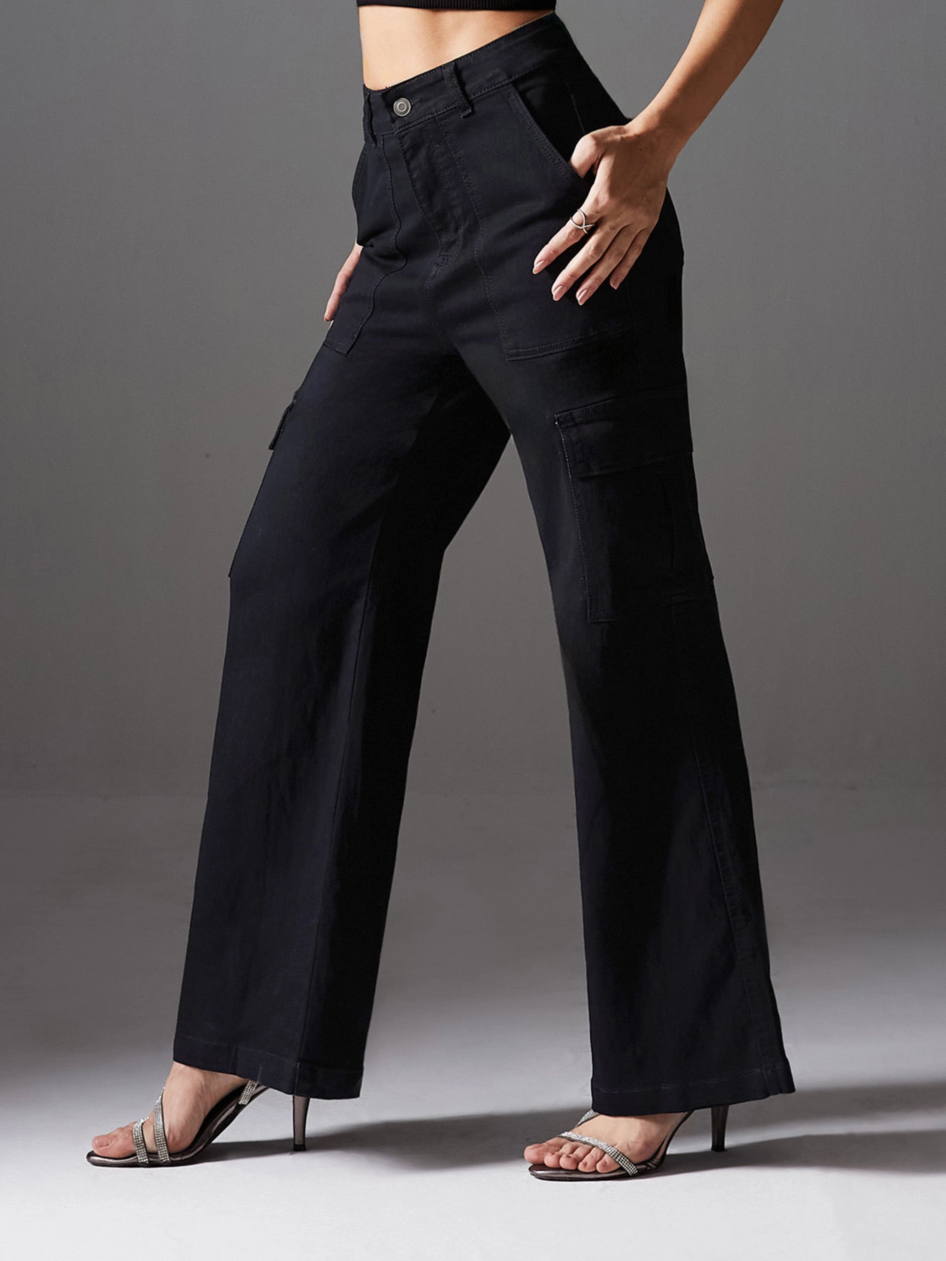 Strong Stitch CHASEstretch? Black Bell-Bottom Bootcut High-Rise Denim Jeans