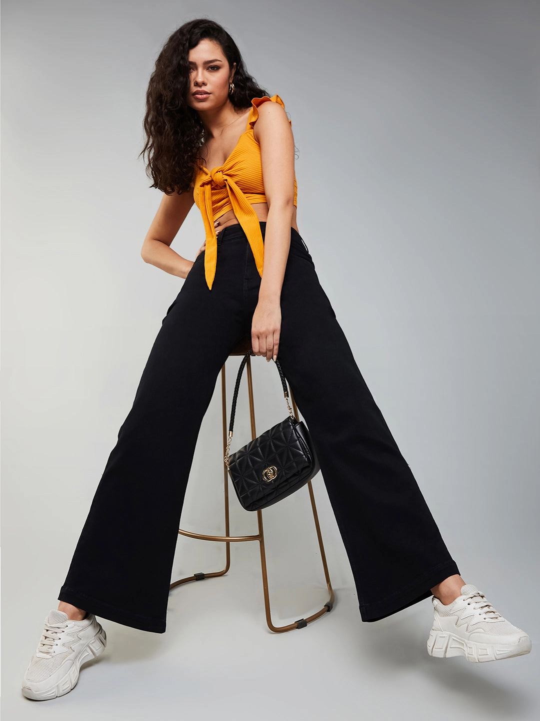 CHASEstretch? Black Wide-Leg High-Rise Denim Jeans Base Attire Timeless Wear