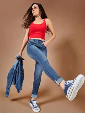 Minimal Fading CHASEstretch? Blue Skinny-Fit High-Rise Denim Jeans