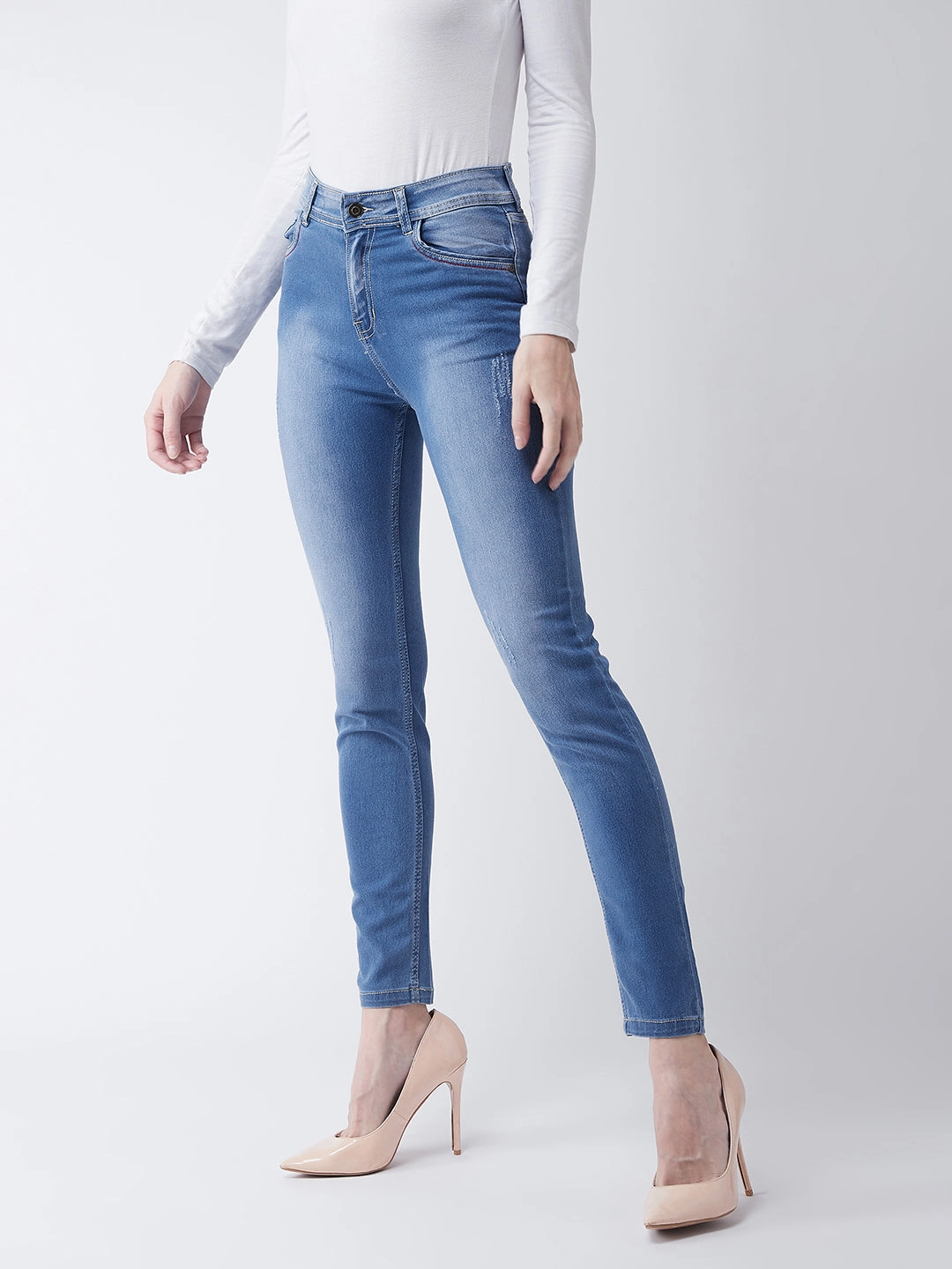 Fit Layer CHASEstretch? Blue Skinny-Fit High-Rise Denim Jeans