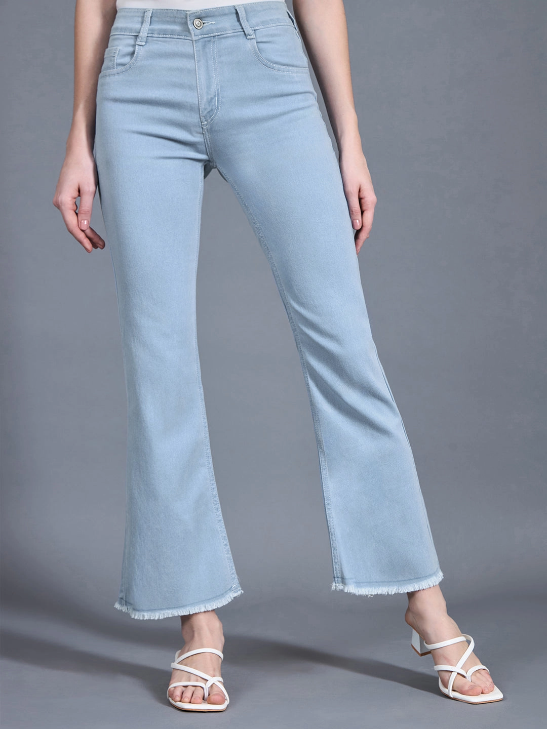 Smart Fit CHASEstretch? Light Blue Bootcut High-Rise Cropped Denim Jeans