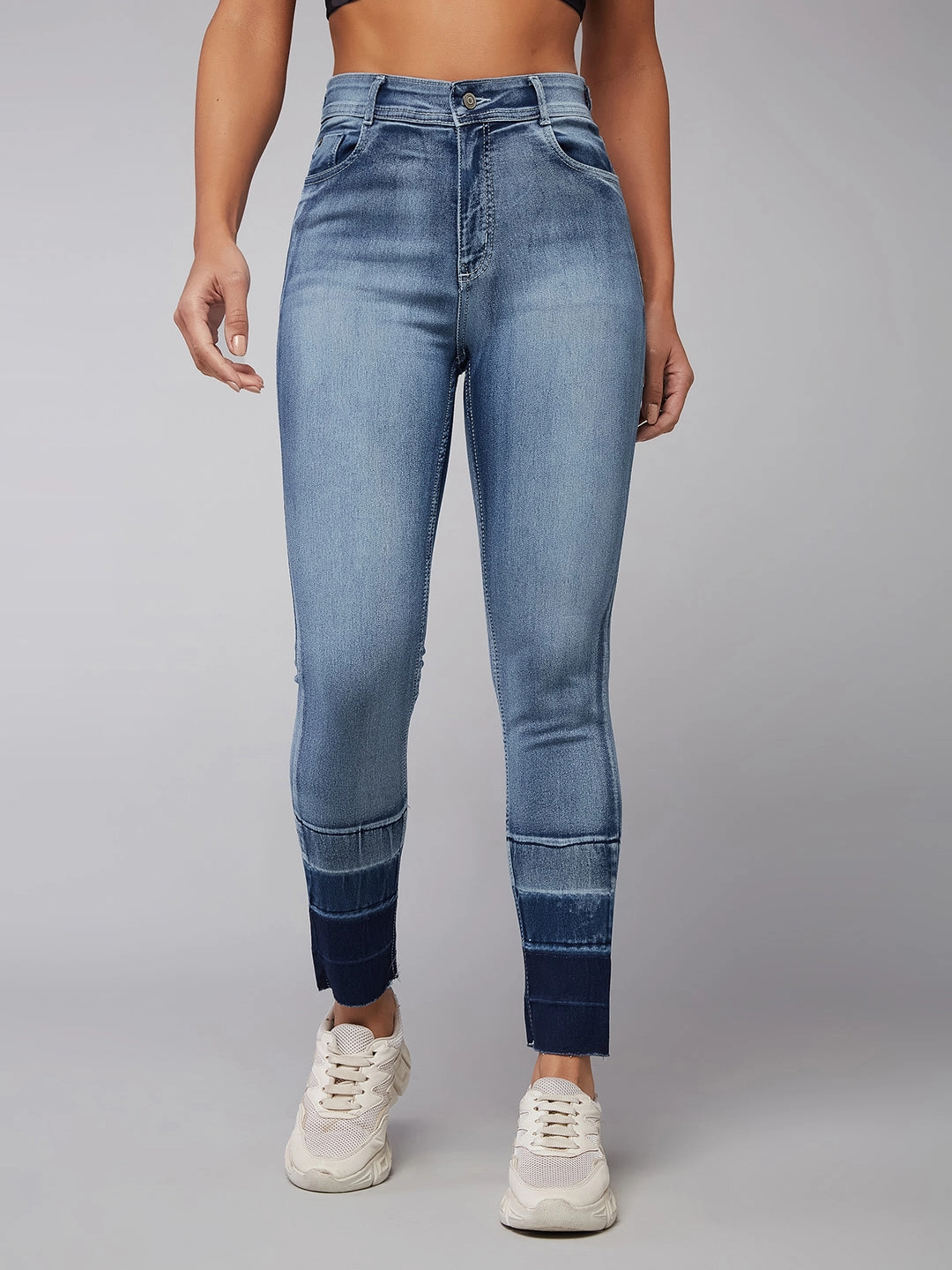 Go-To Choice Thermal Regulating Fabric CHASEstretch? Light Blue Skinny-Fit High-Rise Ankle Length Denim Jeans