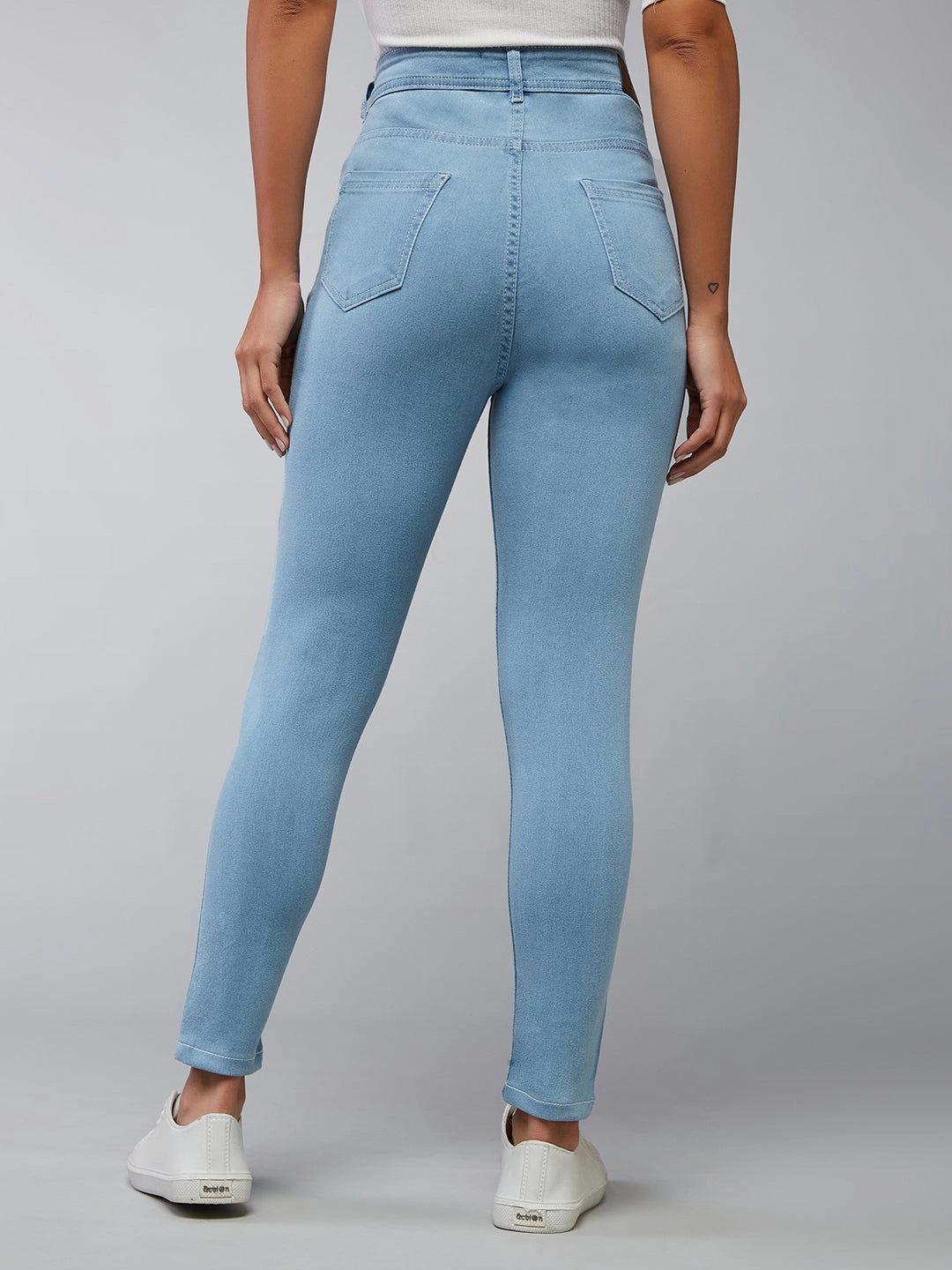 CHASEstretch? Light Blue Skinny High-Rise Distressed Cropped Denim Jeans Outfit Staple Daily Wear Summer Vibes Music Event