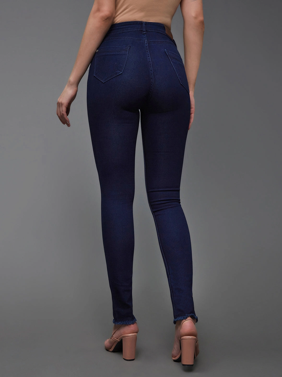 CHASEstretch? Navy-Blue Mid-Rise Solid Denim Jeans Professional Wear Weekend Warrior Organic Cotton Material