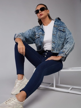 CHASEstretch? Navy-Blue Skinny-Fit High-Rise Denim Jeans Essential Layer