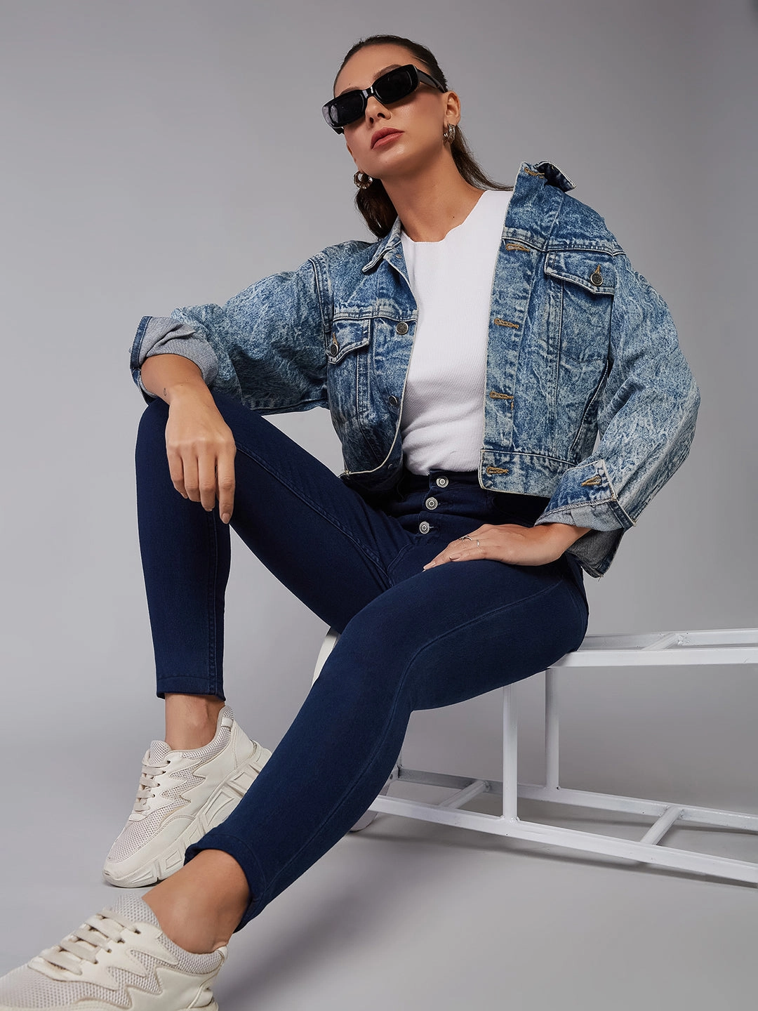 CHASEstretch? Navy-Blue Skinny-Fit High-Rise Denim Jeans Essential Layer