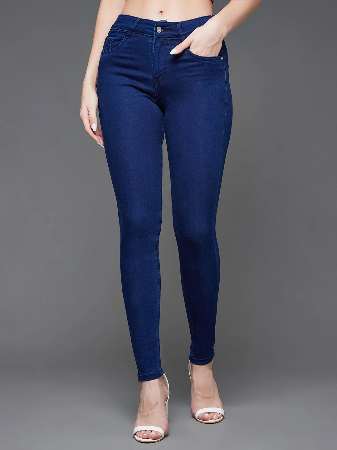 Slim Sunny Vibes Festival Outfit CHASEstretch? Navy-Blue Skinny-Fit Mid-Rise Denim Jeans