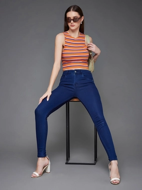 Chill Outfit CHASEstretch? Navy-Blue Skinny-Fit Mid-Rise Denim Jeans