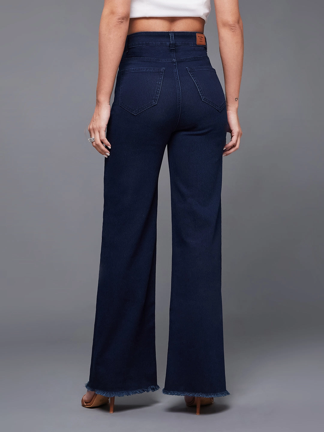 Go Everywhere CHASEstretch? Navy-Blue Wide-Leg High-Rise Denim Jeans