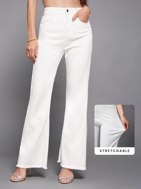 CHASEstretch? White Bootcut High-Rise Stretchable Denim Jeans All Body Fit Stretch Comfort