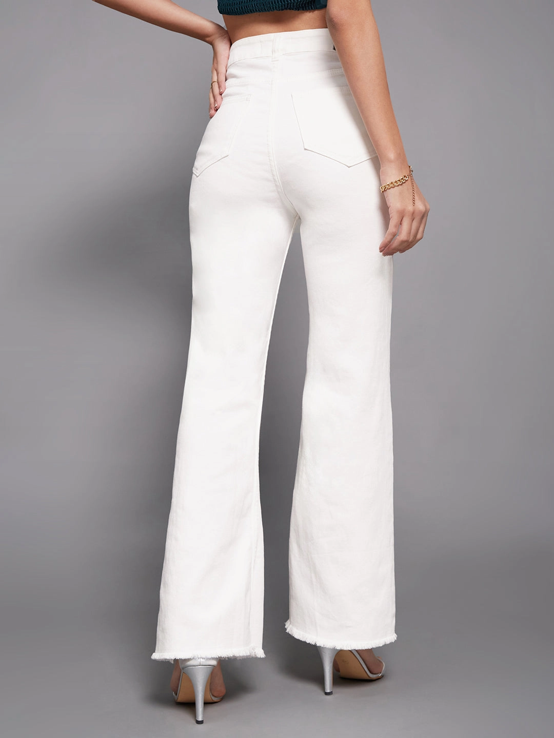 CHASEstretch? White Bootcut High-Rise Stretchable Denim Jeans Sustainable Road Trip