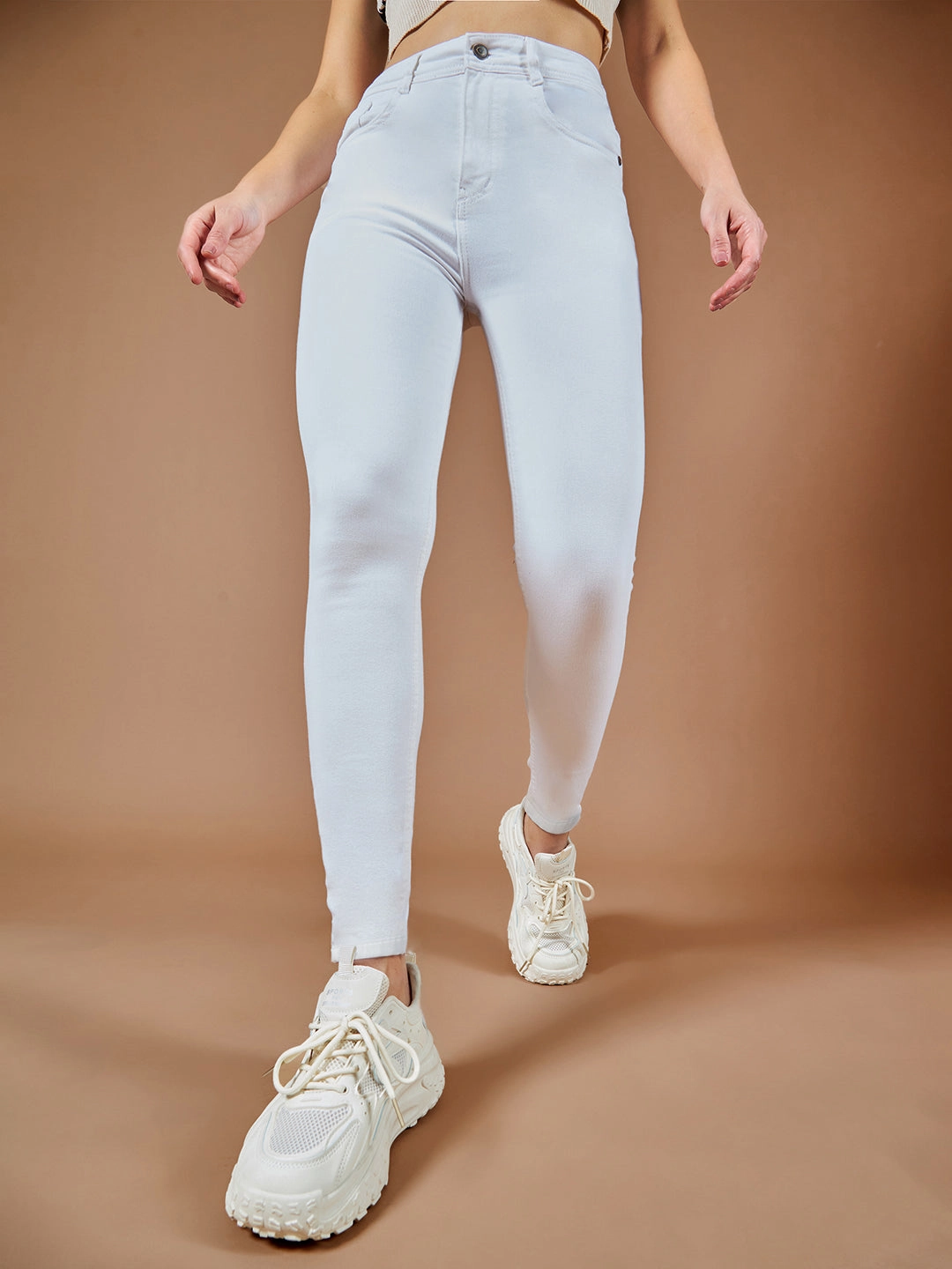 Subtle design Seasonal piece CHASEstretch? White Skinny High-Rise Bleached Denim Jeans