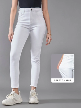 Fit For Daily Flexible Fit CHASEstretch? White Skinny High-Rise Cropped Denim Jeans