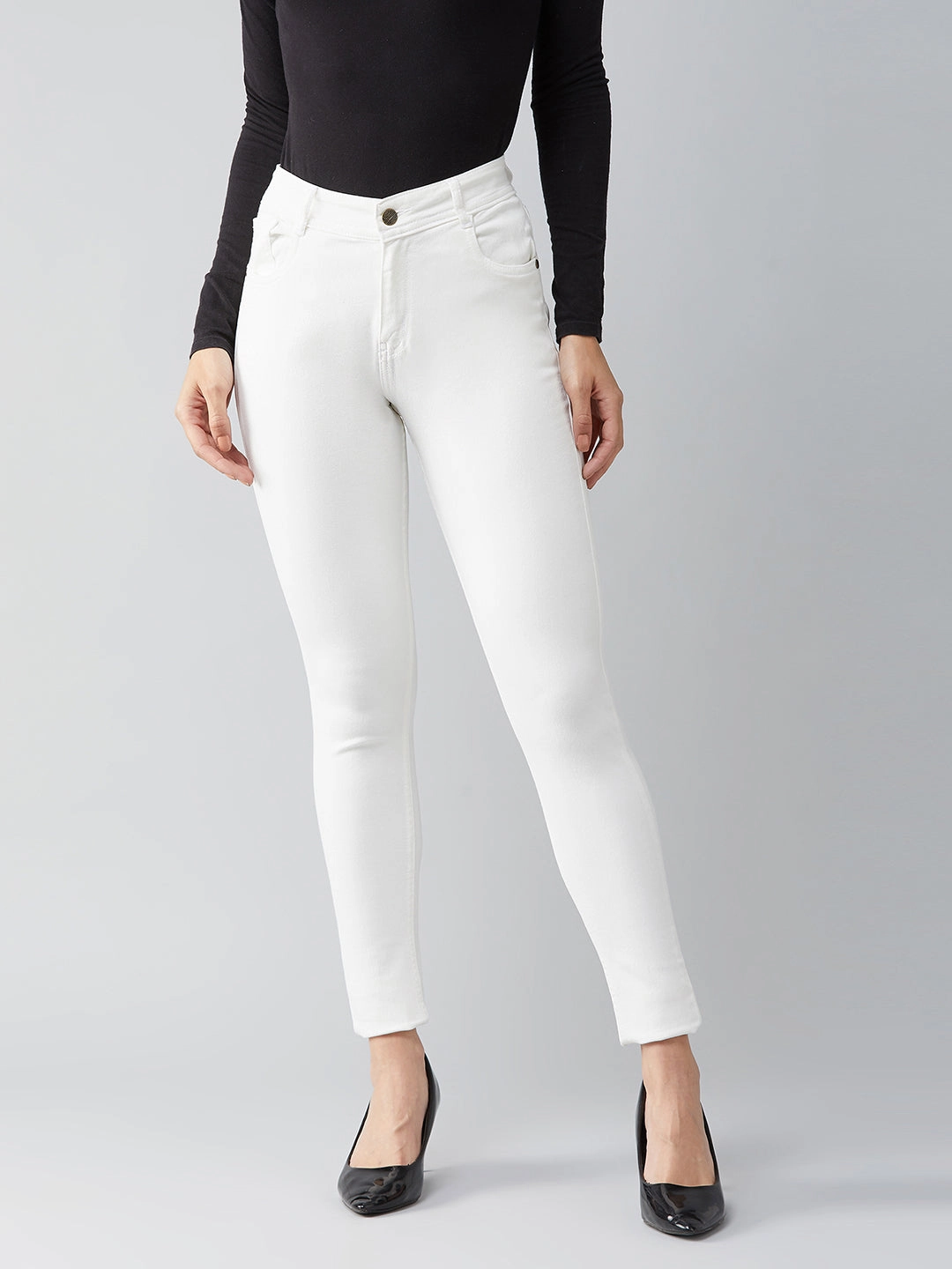 Beach Day Breathable Stylish Vibes CHASEstretch? White Skinny High-Rise Denim Jeans