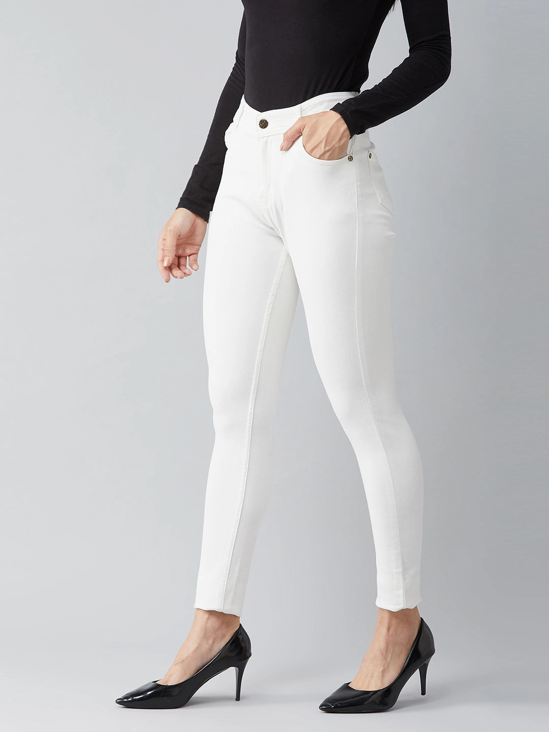 CHASEstretch? White Skinny High-Rise Denim Jeans Functional Fit
